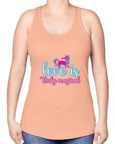 love is truly magical 271# - unicorn -Racerback Tank