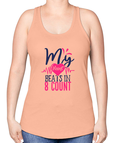my heart beats in count 1740# - cheer -Racerback Tank