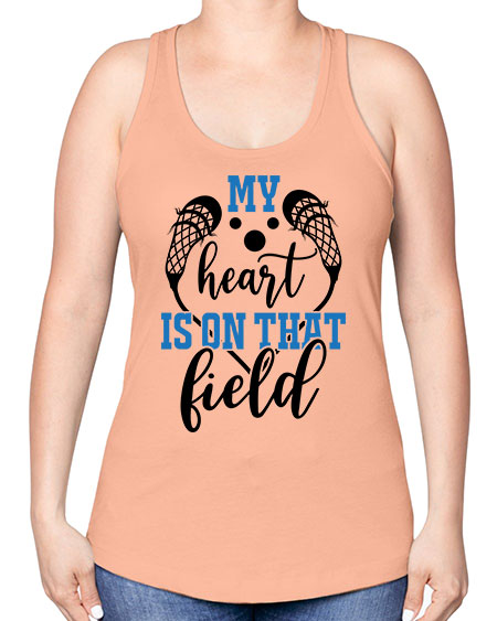 my heart is on that field 13# - lacrosse -Racerback Tank