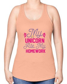 my unicorn ate my homework 324# - unicorn -Racerback Tank