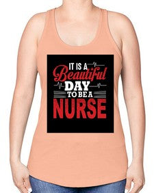 nurse with backround 1225# - nurse -Racerback Tank