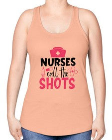 nurses call the shots Style 1235# - nurse -Racerback Tank