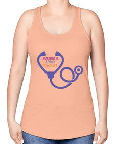 nursing is a work of heart Style 1266# - nurse -Racerback Tank