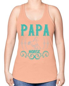 papa horse Style 26# - horse -Racerback Tank