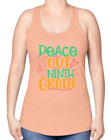 peace out nineth grade 637# - nineth grade -Racerback Tank