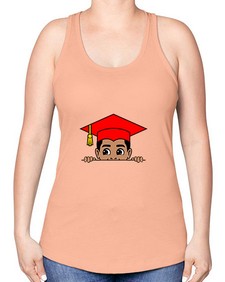 peekaboo afro puffs grad boy 20# - black boys or men -Racerback Tank
