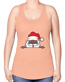 peekaboo black santa 19# - black boys or men -Racerback Tank