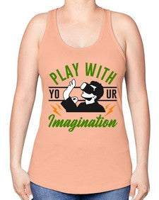 play with imagination 146# - video games -Racerback Tank