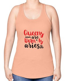 queens Are Born As Aries 384# - aries -Racerback Tank