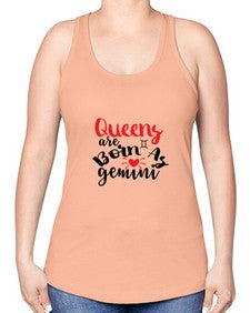 queens Are Born As Gemini 385# - gemini -Racerback Tank