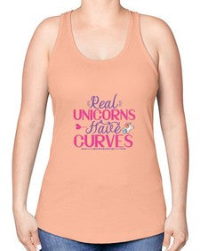 real unicorns have curves 372# - unicorn -Racerback Tank