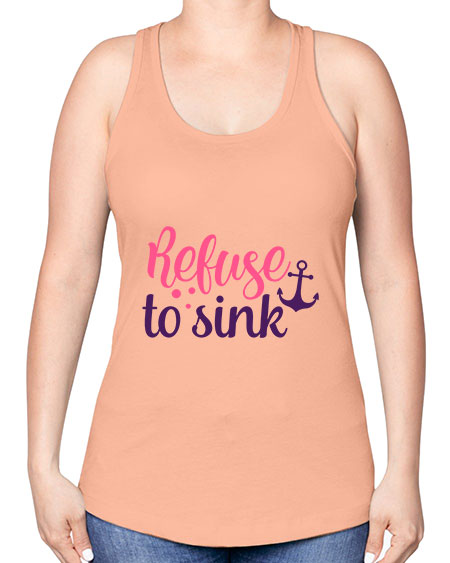 refuse to sink Style 4# - breast cancer -Racerback Tank