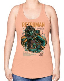 retroman 1017# - art pop art -Racerback Tank