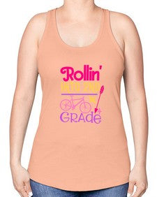 rollin into second grade 783# - second grade -Racerback Tank