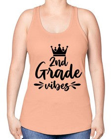 second Grade vibes 838# - second grade -Racerback Tank