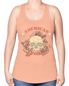 skullrose 1070# - skull and bones -Racerback Tank