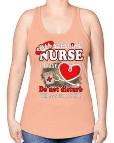 sleeping nurse 1402# - nurse -Racerback Tank