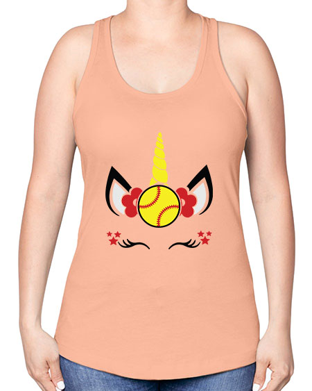 softball unicorn 398# - softball -Racerback Tank
