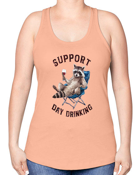 support day drinking 67# - raccoon -Racerback Tank