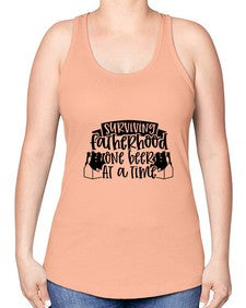 surviving fatherhood one beer at a time 1594# - beer -Racerback Tank