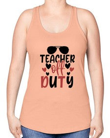 teacher off duty Style 378# - teacher -Racerback Tank