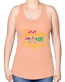 teachers are magical 430# - unicorn -Racerback Tank