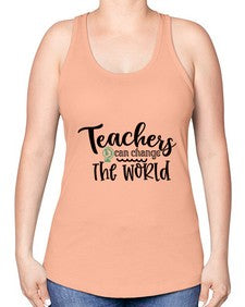 teachers can change the world Style 392# - teacher -Racerback Tank