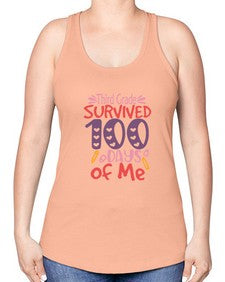 thirdgrade survived one hundred days of me 980# - third grade -Racerback Tank