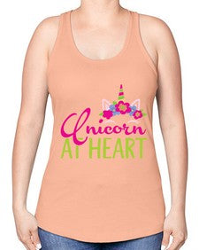unicorn at heart 444# - unicorn -Racerback Tank