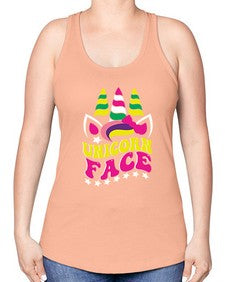 unicorn face 459# - unicorn -Racerback Tank