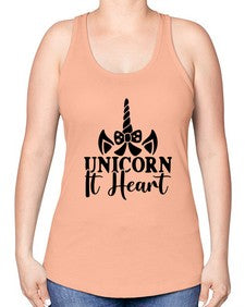 unicorn it heart 466# - unicorn -Racerback Tank