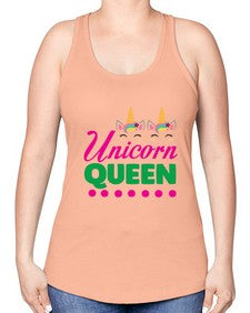 unicorn queen 481# - unicorn -Racerback Tank