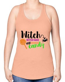 witchbetterhavecandy 12# - witch -Racerback Tank