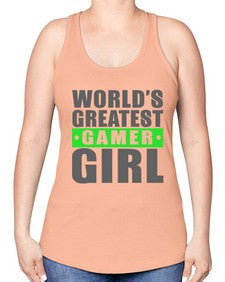 worlds greatest gamer girl 166# - video games -Racerback Tank