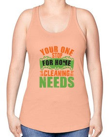 your one stop for home cleaning needs Style 493# - cleaner -Racerback Tank