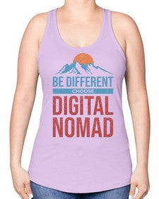 Be Different Choose Digital Nomad 28# - internet -Racerback Tank