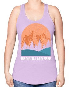 Be Digital and Free 27# - internet -Racerback Tank
