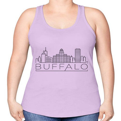 Buffalo Minimal Skyline 517# - cities -Racerback Tank