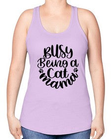 Busy Being A Cat Mama Style 80# - cats -Racerback Tank