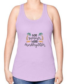 Bye summer hello kindergarten 33# - kindergarten -Racerback Tank