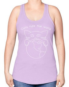 Cats Rule the World - cats -Racerback Tank