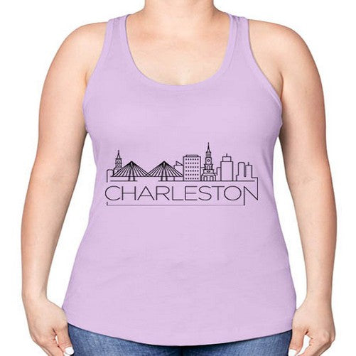 Charleston Minimal Skyline 556# - cities -Racerback Tank