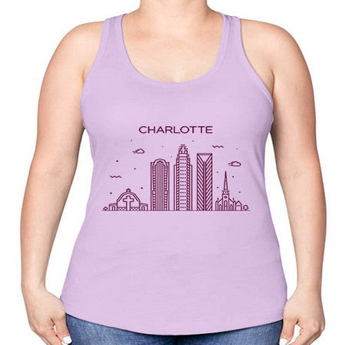 CharlotteNC 558# - cities -Racerback Tank