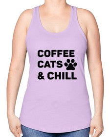 Coffee Cat Style 41# - cats -Racerback Tank
