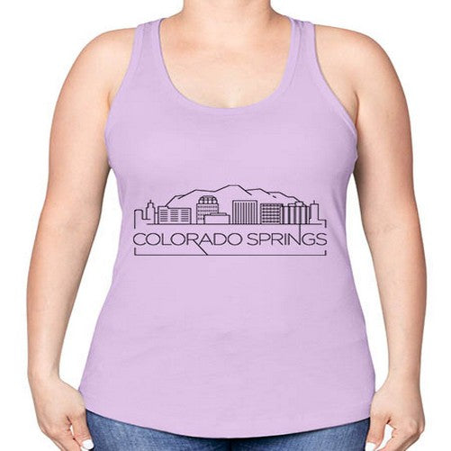 Colorado Springs Minimal Skyline 601# - cities -Racerback Tank