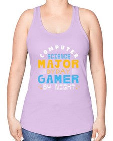 Computer science major by day gamer by night 6# - computer -Racerback Tank