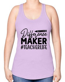 Difference Maker TeacherLife 712# - teacher -Racerback Tank