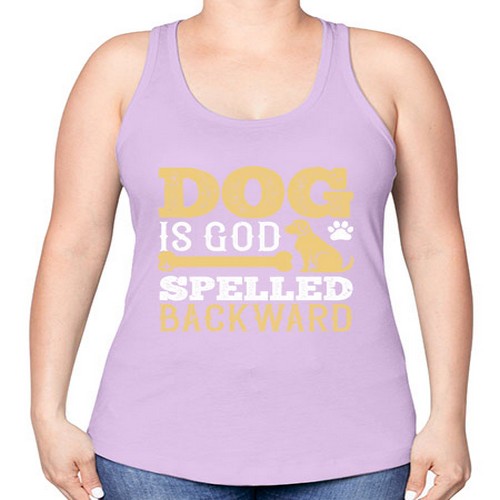 Dog is God spelled backward Style 129# - dogs -Racerback Tank