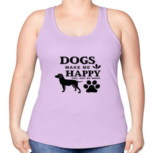 Dogs Make Me Happy Style 44# - dogs -Racerback Tank
