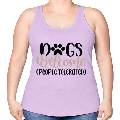 Dogs Welcome Style 21# - dogs -Racerback Tank
